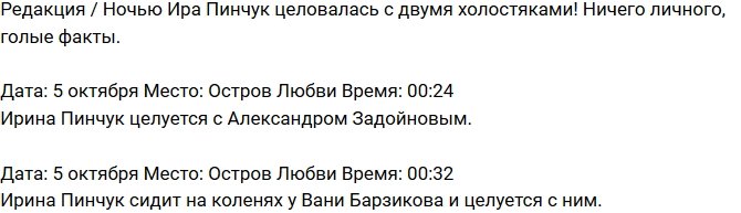 Из блога Редакции: Непостоянная Ирина Пинчук