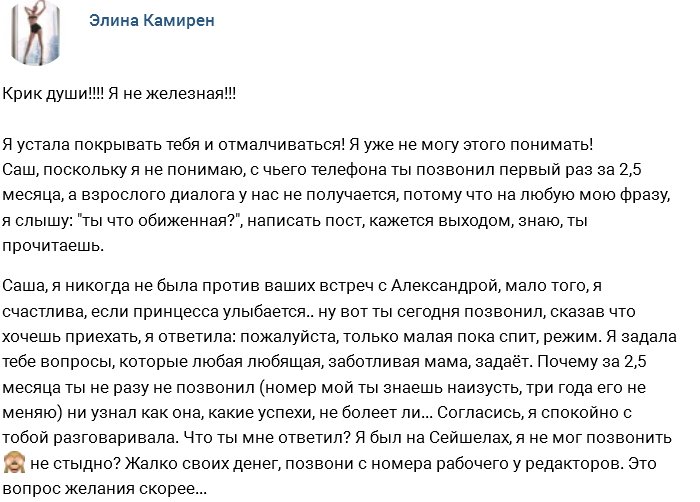 Элина Карякина пристыдила Александра Задойнова