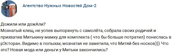 Ольга Рапунцель пустила по миру Дмитрия Дмитренко?