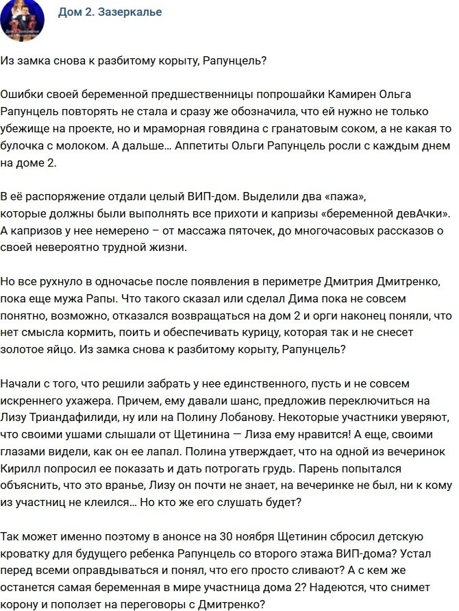 Мнение: От замка к разбитому корыту?