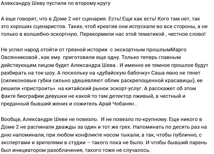 Мнение: Саша Шева - девочка для битья?