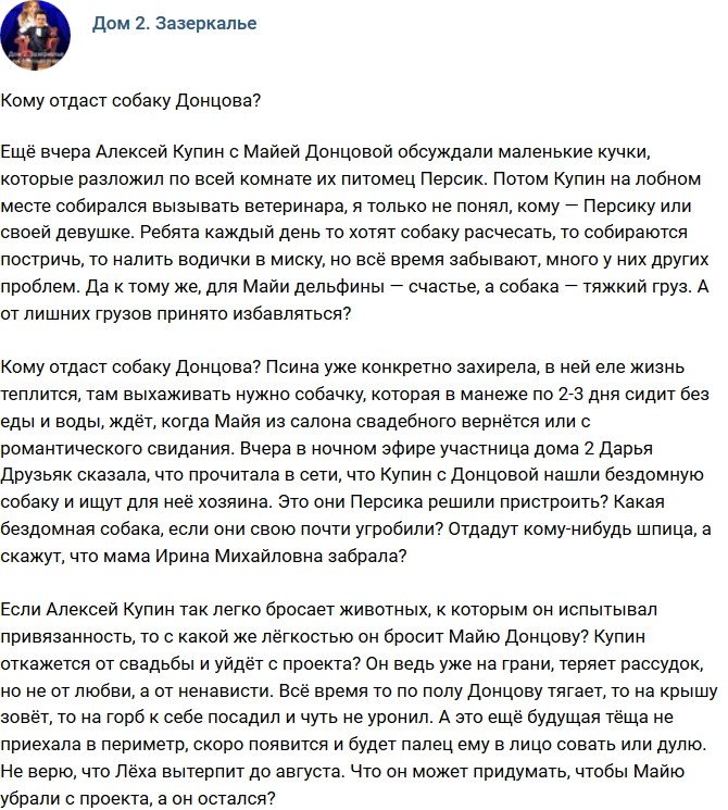 Мнение: Кому достанется собака Донцовой?