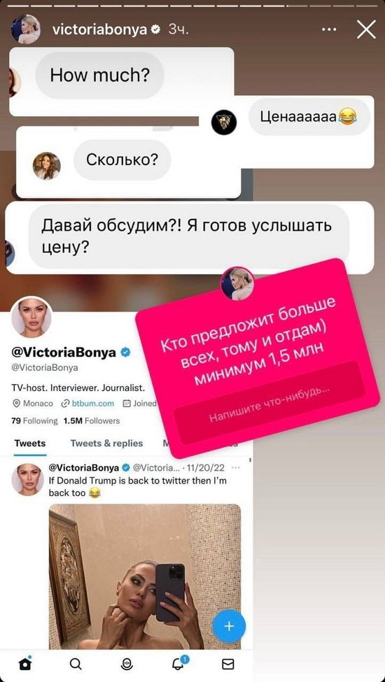 Виктория Боня: Продам свой Твиттер!