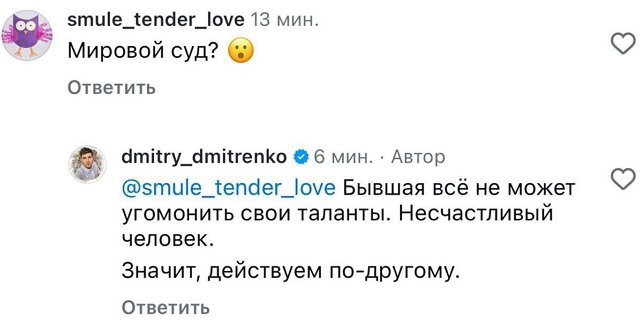 Дмитрий Дмитренко: Бывшая не может угомонить свои таланты