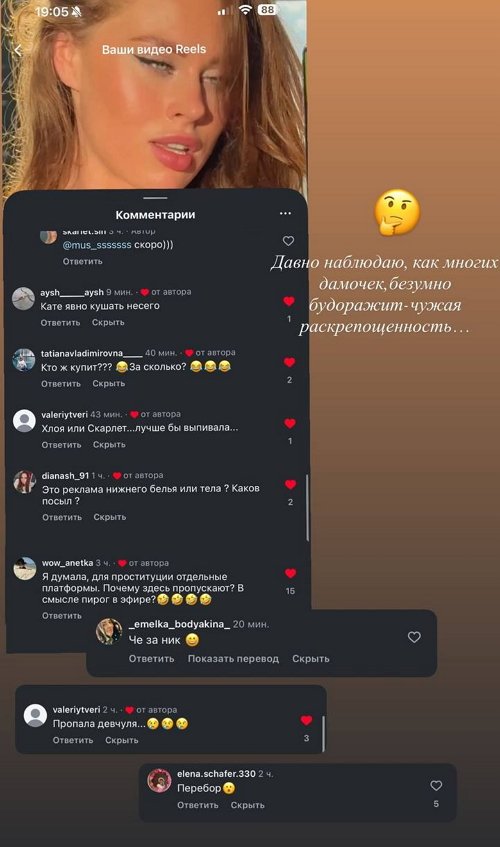 Фолловеры снова обидели Екатерину Горину