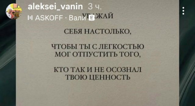 Подписчики поддержали брошенного Алексея Ванина